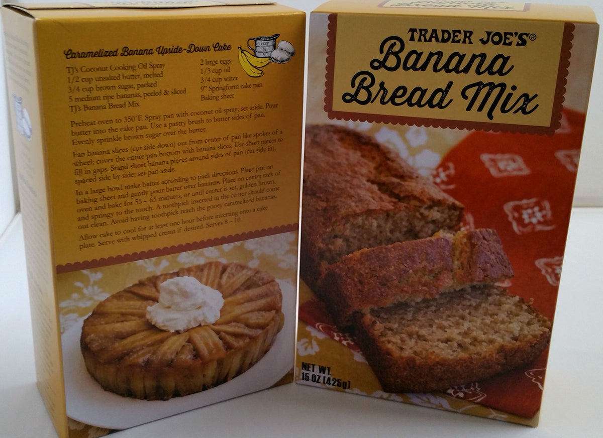 Trader Joe's Banana Bread Mix dry ingredients box – quick start for homemade batter.