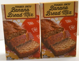 Trader Joe's Banana Bread Mix packaging – convenient two-box kit for gifting.