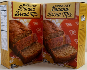 Trader Joe's Banana Bread Mix slices-serve – ideal for breakfast or snacks.
