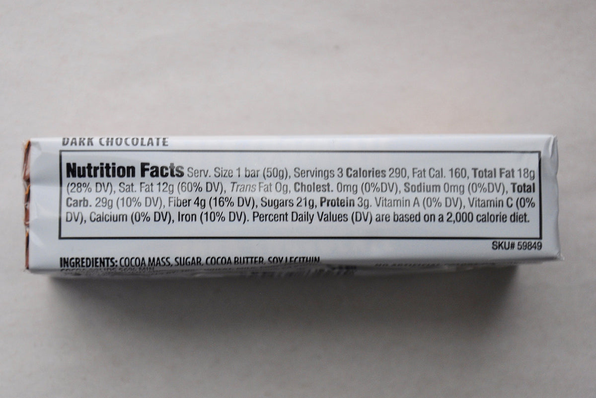 Gift-ready packaging shown for Trader Joe's Belgian dark chocolate bars.