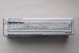Gift-ready packaging shown for Trader Joe's Belgian dark chocolate bars.