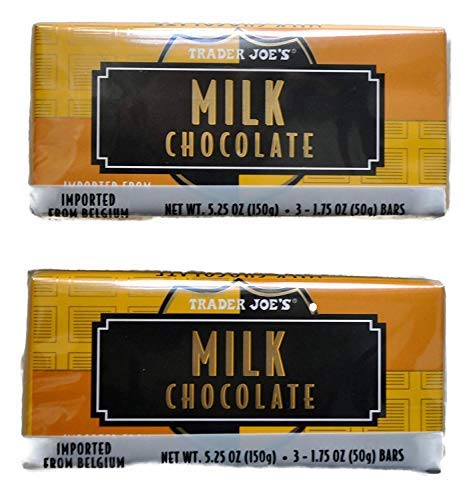 Trader Joe's Belgian Milk Chocolate bars, set of 6, smooth melt for everyday snacking