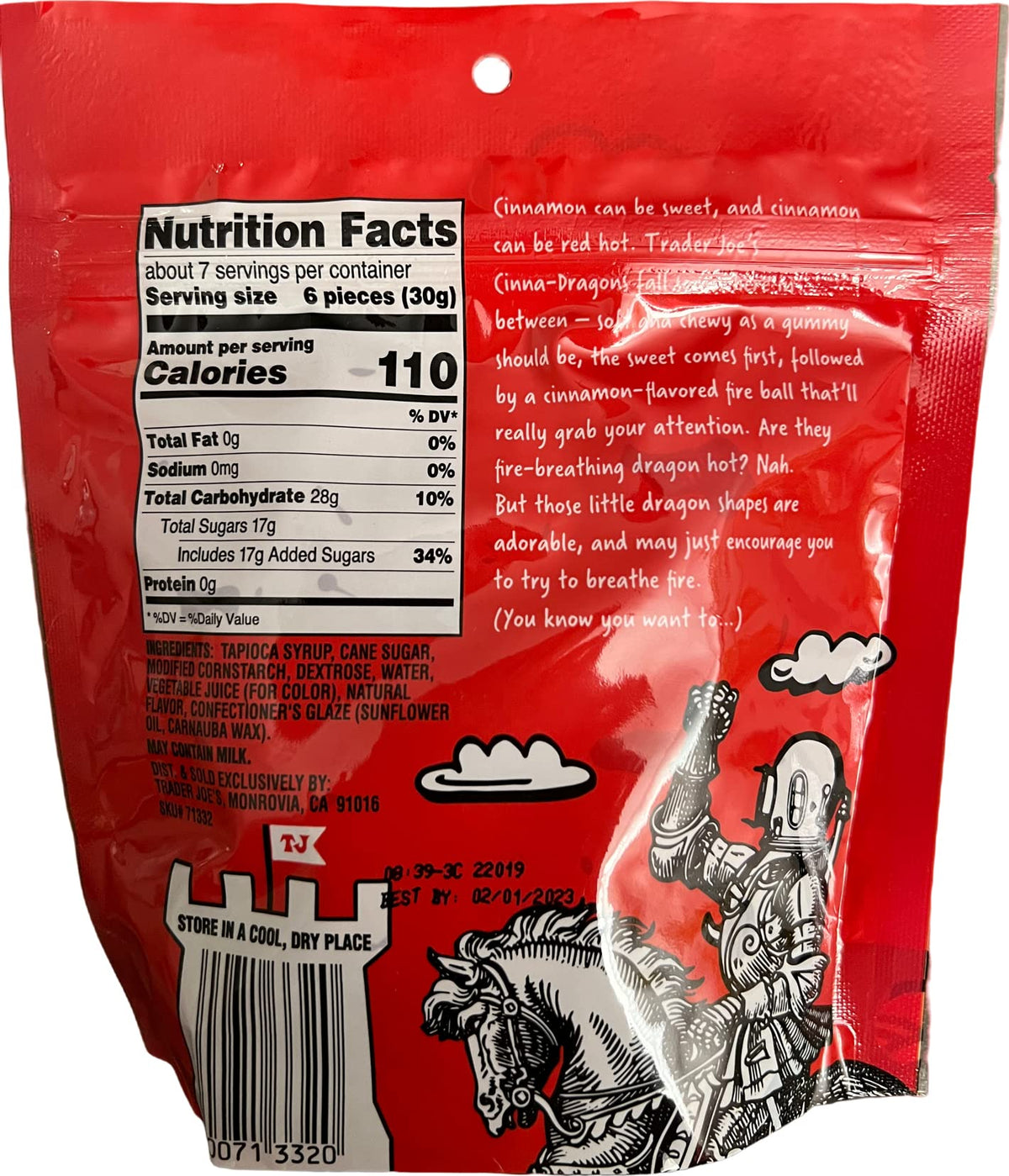 Close-up of Trader Joe's Cinna-Dragons gummies showing soft chew and cinnamon heat.