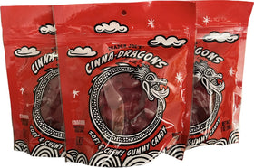 Trader Joe's Cinna-Dragons gummies pack front with inviting aroma and snack-friendly packaging.