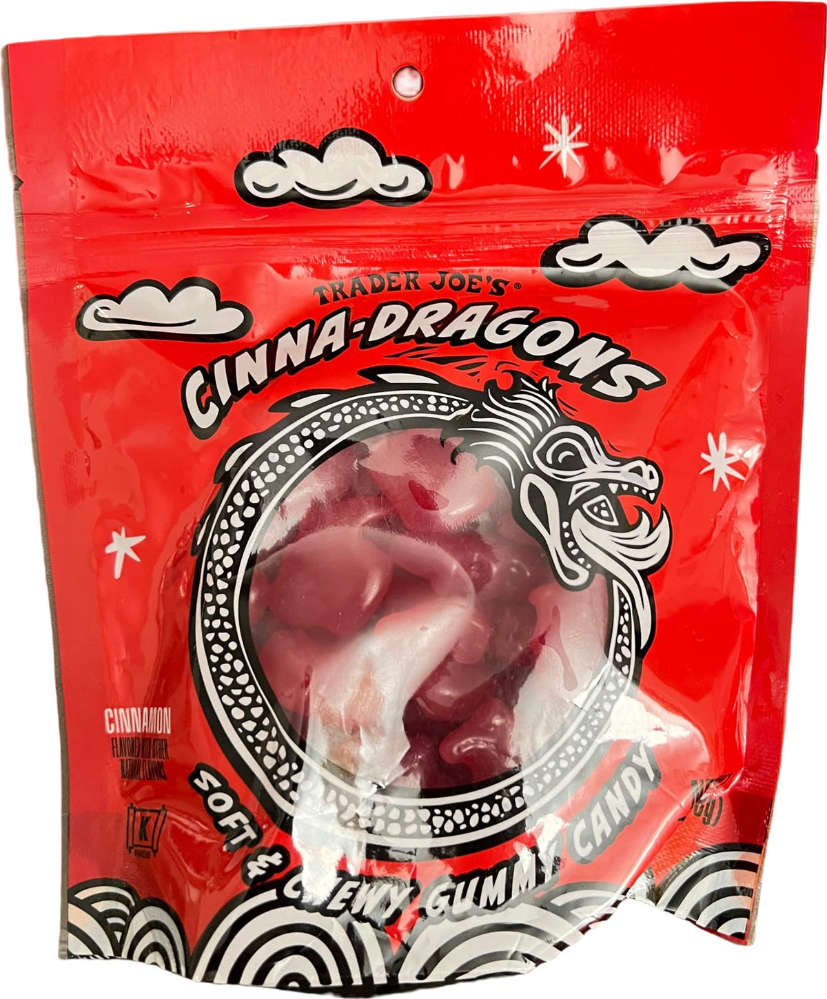 Trader Joe's Cinna-Dragons gummies arranged for snack time and sharing.
