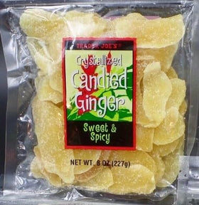 Trader Joe's crystallized ginger sweet & spicy pack-1 ideal for snacking and tea pairing.