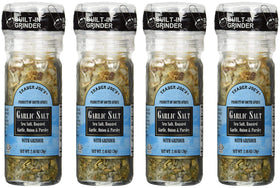 Trader Joe's Garlic Salt with Grinder 4-pack front view for easy seasoning