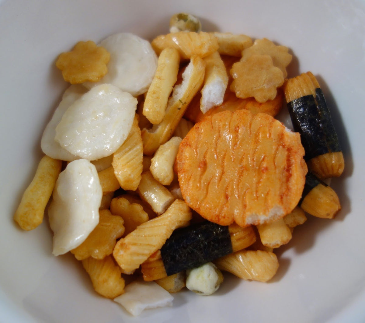 Trader Joe's Gluten Free Baked Rice Cracker Medley on a snack table with crusty crunch.