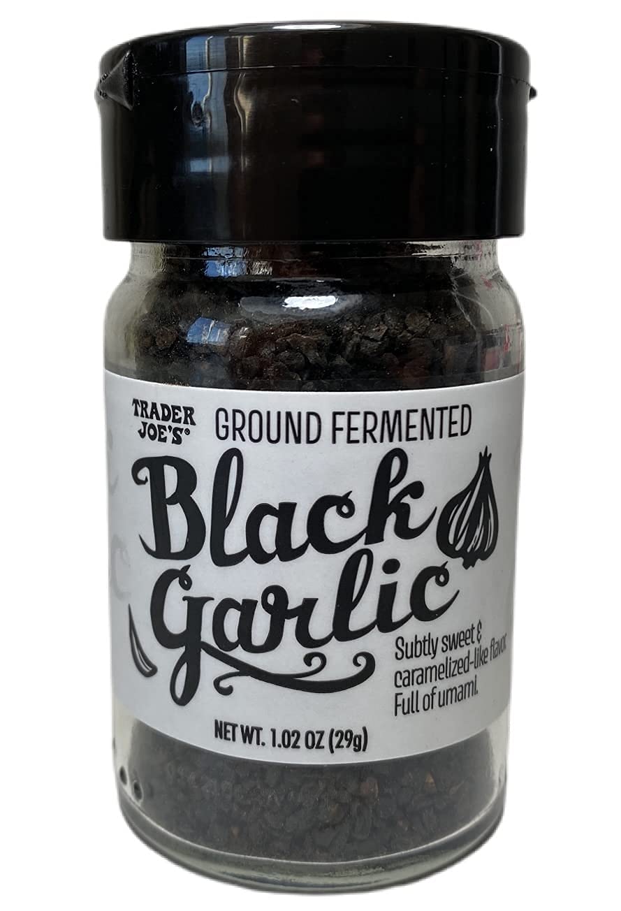 Trader Joe's ground fermented black garlic 2-pack adds umami to dishes.