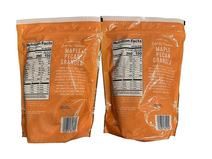 Trader Joe's Just the Clusters Maple Pecan Granola pack is ready for on-the-go snacking.