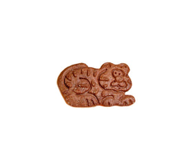 Trader Joe's Low Fat Chocolatey Cats Cookies close-up, rich aroma and crisp bite.
