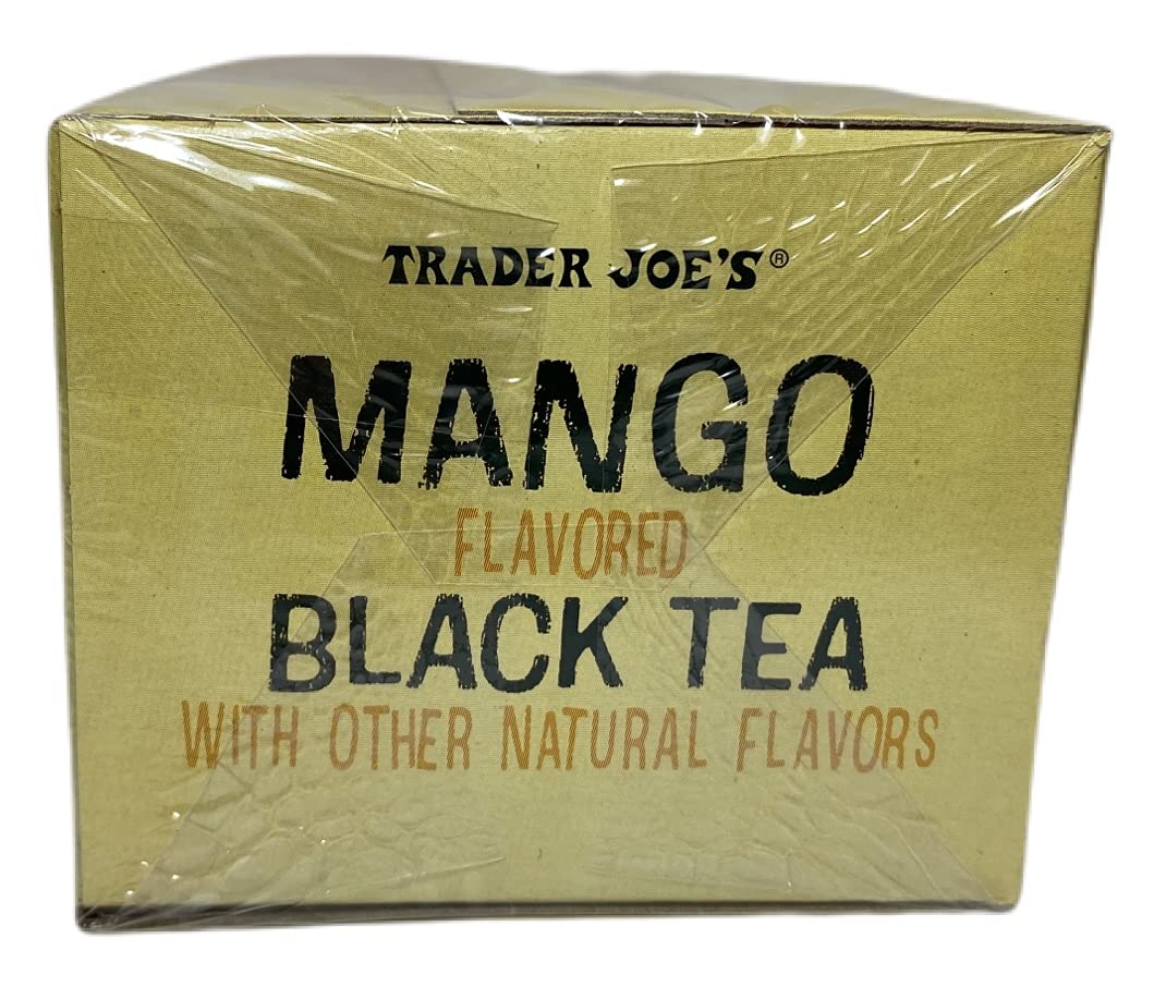 Trader Joe's Mango Black Tea over ice, bright mango flavor.