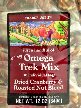 Trader Joe's Omega Trek Mix 10-pack, portable portions for busy days.