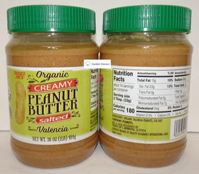 Trader Joe's Organic Creamy Peanut Butter Valencia Salted bottle 2 shown on kitchen counter ready to use