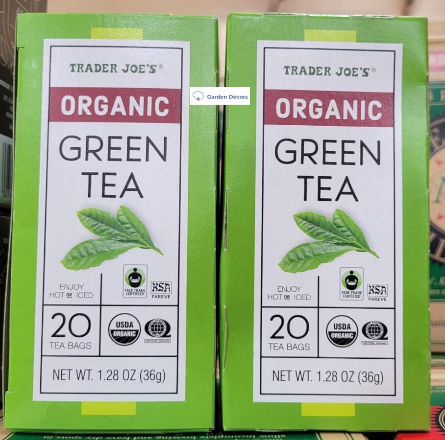 Trader Joe's Organic Green Tea two boxes front view for everyday refreshment.