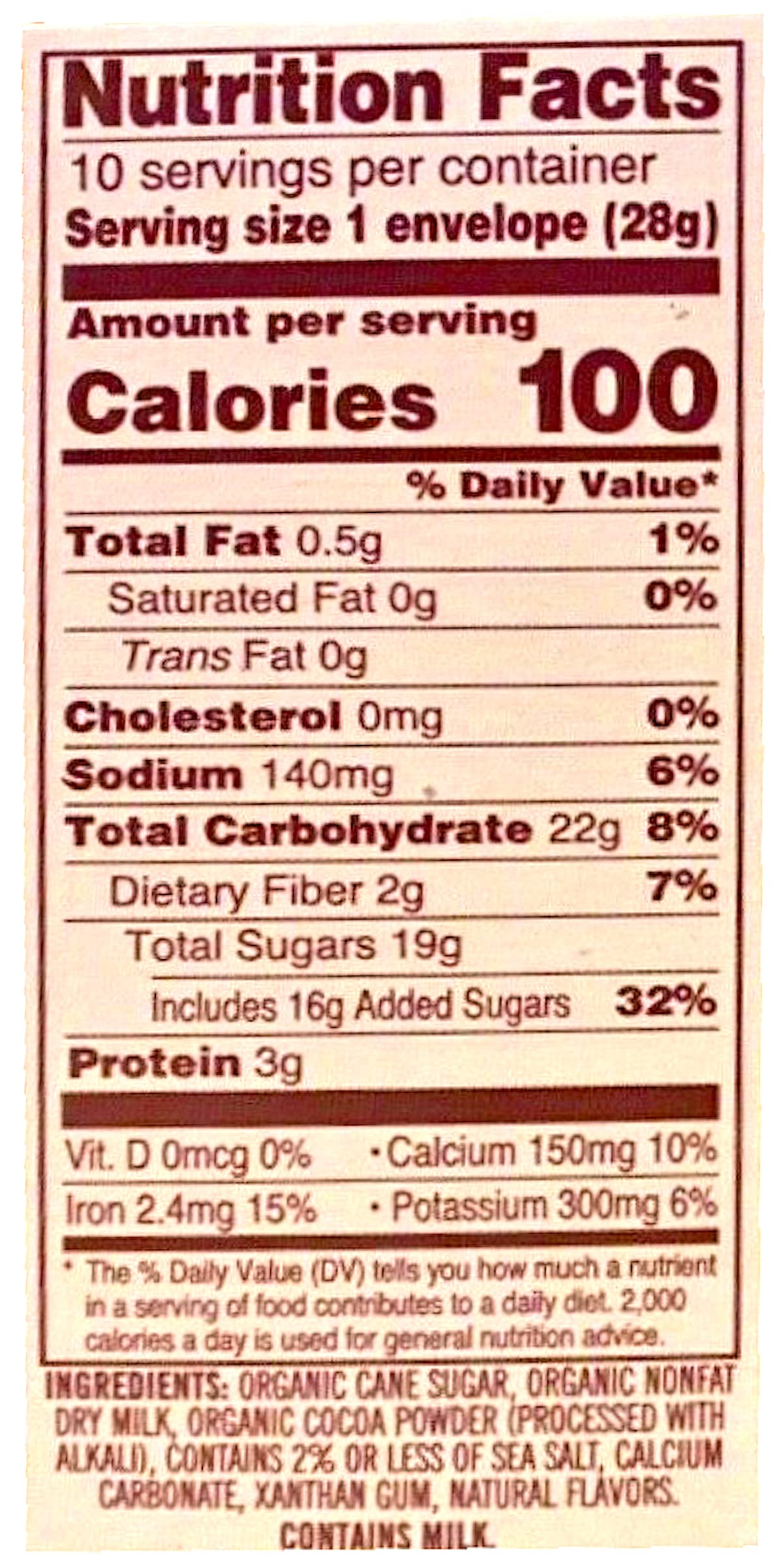 Trader Joe's Organic Hot Cocoa Mix mug-ready image showing a creamy cup