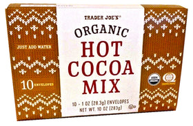 Trader Joe's Organic Hot Cocoa Mix pour into mug for a rich, comforting cup
