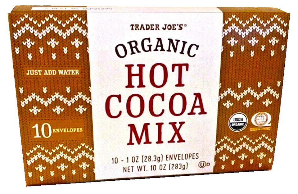 Trader Joe's Organic Hot Cocoa Mix pour into mug for a rich, comforting cup