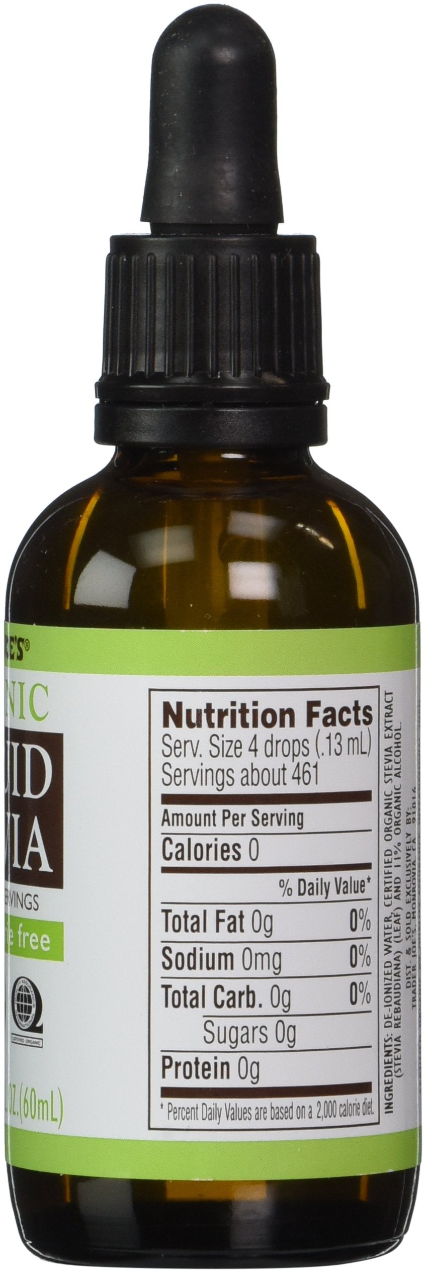 Trader Joe's Organic Liquid Stevia pour for easy beverage sweetening.