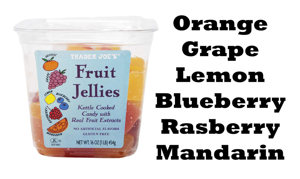 Trader Joes Other Fruit Jellies close-up highlights real fruit juices and natural flavors