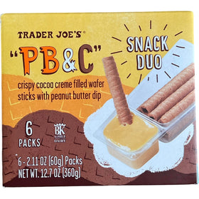 Trader Joe's PB&C crispy wafer sticks; crispy texture ideal for quick snacking.