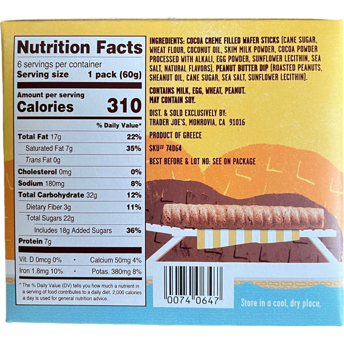 Trader Joe's peanut butter dip; creamy sauce for dipping wafers.