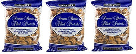 Trader Joe's Peanut Butter Filled Pretzels in three 1 lb bags for easy sharing and storage.