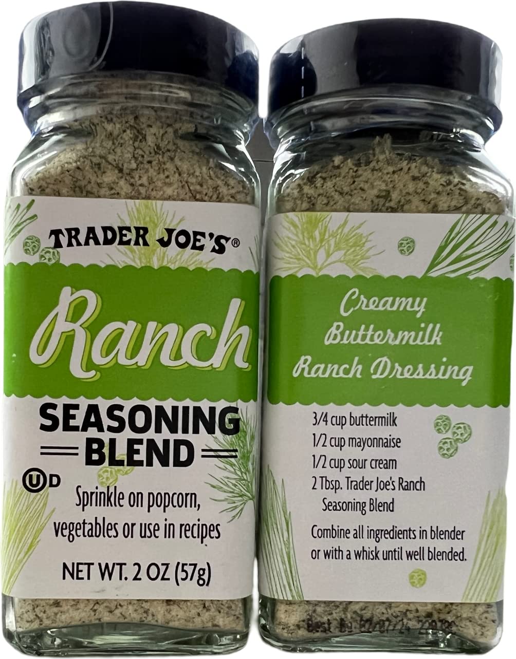 Trader Joe's Ranch Seasoning Blend jar on counter ideal for roasted vegetables