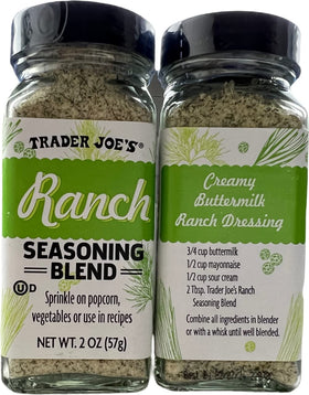 Trader Joe's Ranch Seasoning Blend jar on counter ideal for roasted vegetables