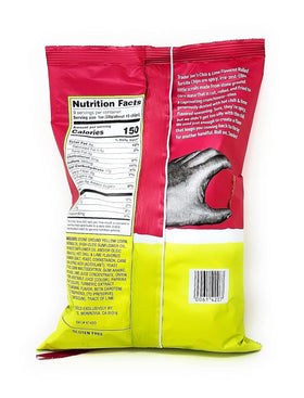 Trader Joe's rolled corn tortilla chips chili lime close-up showing vivid zesty crunch for appetizers