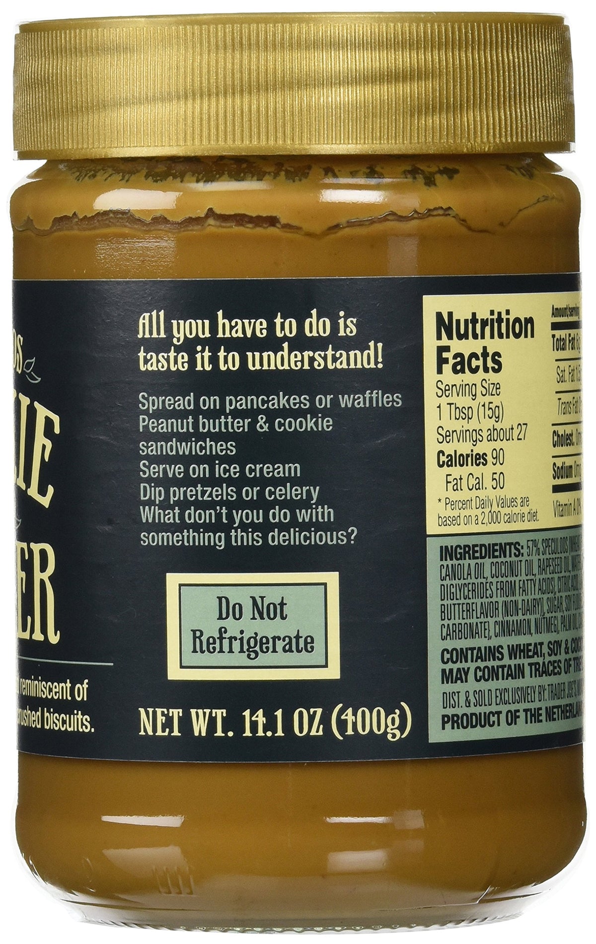 Trader Joe's Speculoos Cookie Butter jar with pancake spread for wholesome breakfasts.