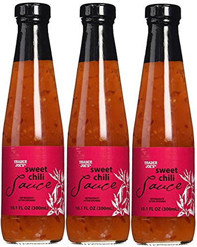 Trader Joe's Sweet Chili Sauce bottle ideal for dipping and glazing savory bites.