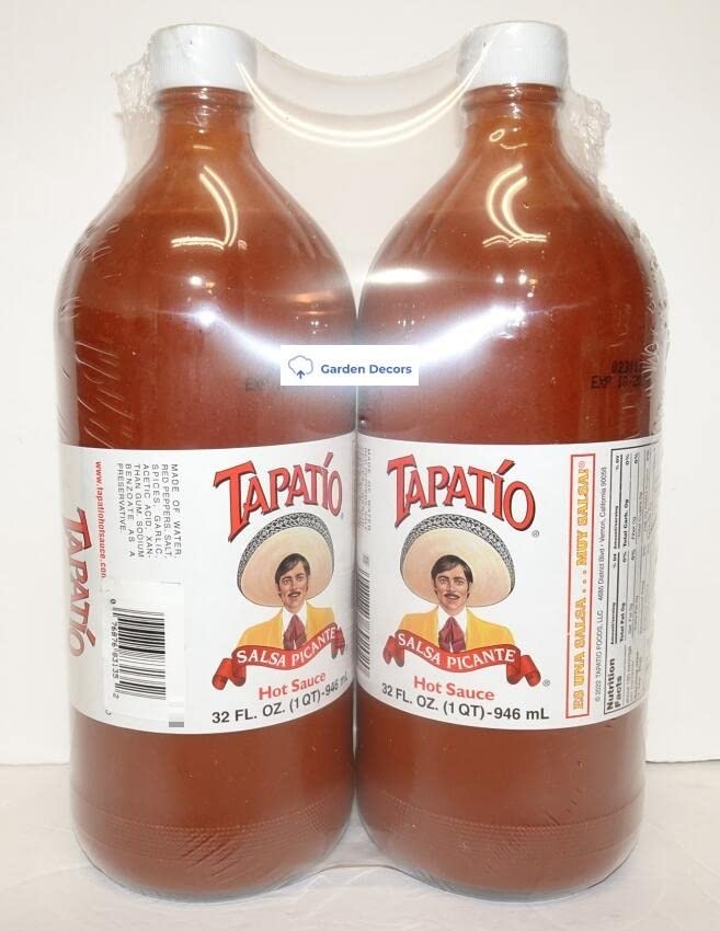 Trader Joe's Tapatio hot sauce two bottles label closeup showcasing bold flavor