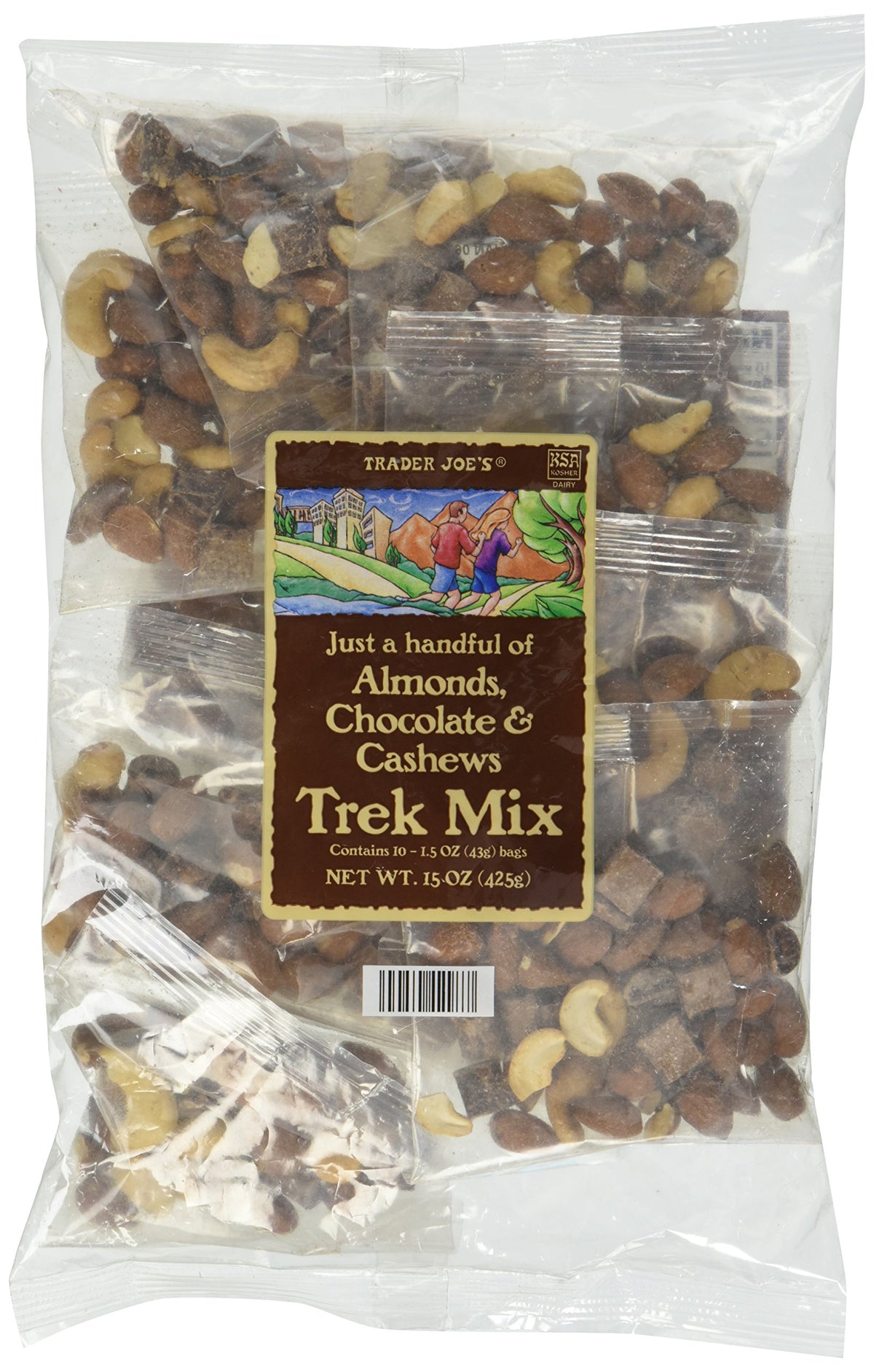 Trader Joe's Trek Mix with almonds and cashews in a bowl, ideal for quick hikes