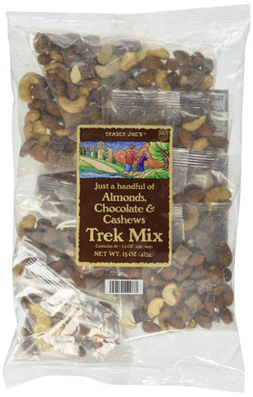 Trader Joe's Trek Mix with almonds and cashews in a bowl, ideal for quick hikes