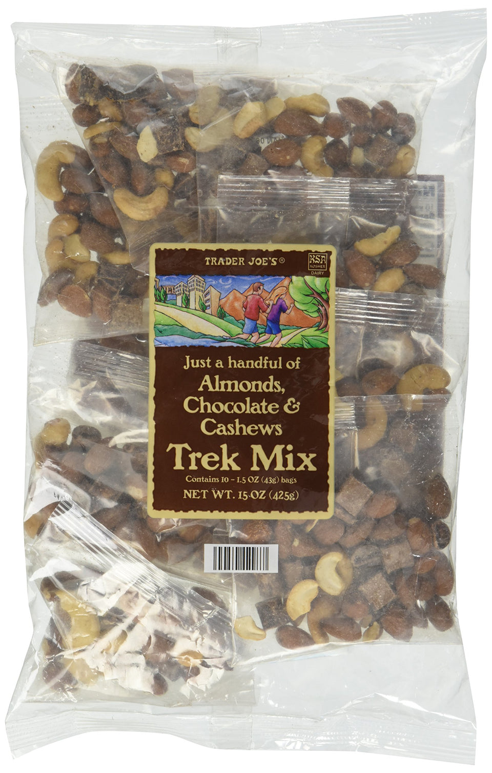 Trader Joe's Trek Mix with almonds and cashews in a bowl, ideal for quick hikes