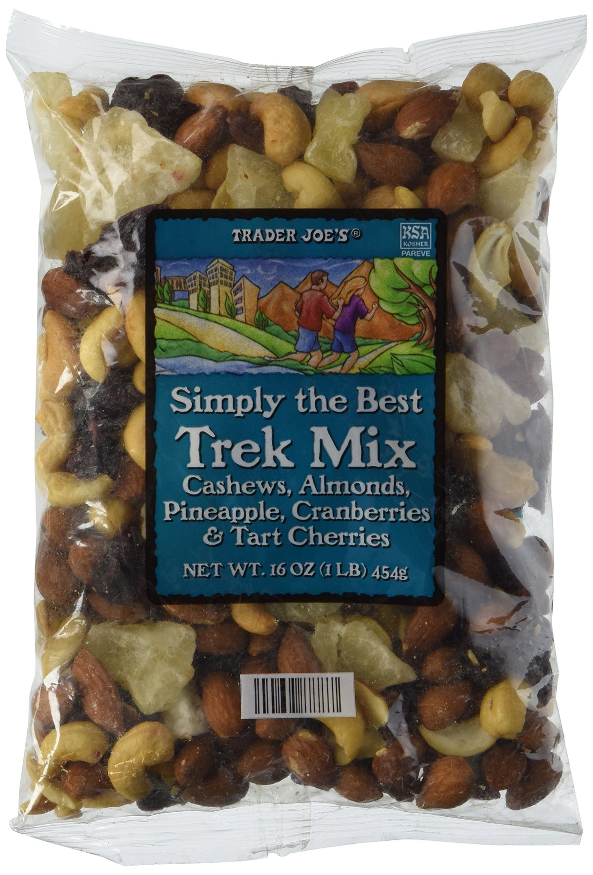 Trader Joe's Trek Mix with cashews, almonds, pineapple, cranberries, and tart cherries for on-the-go snacking