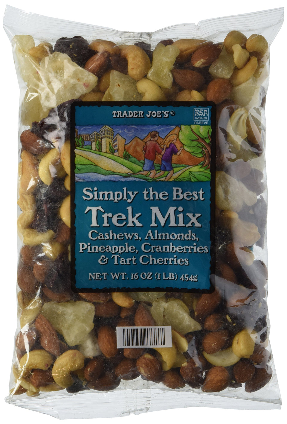 Trader Joe's Trek Mix with cashews, almonds, pineapple, cranberries, and tart cherries for on-the-go snacking
