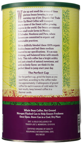 Trader Joe's Wake Up Blend coffee cup for a versatile, aromatic morning or afternoon pick-me-up.