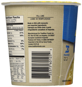 Tradition imitation chicken flavor noodles with visible ingredients for quick prep.