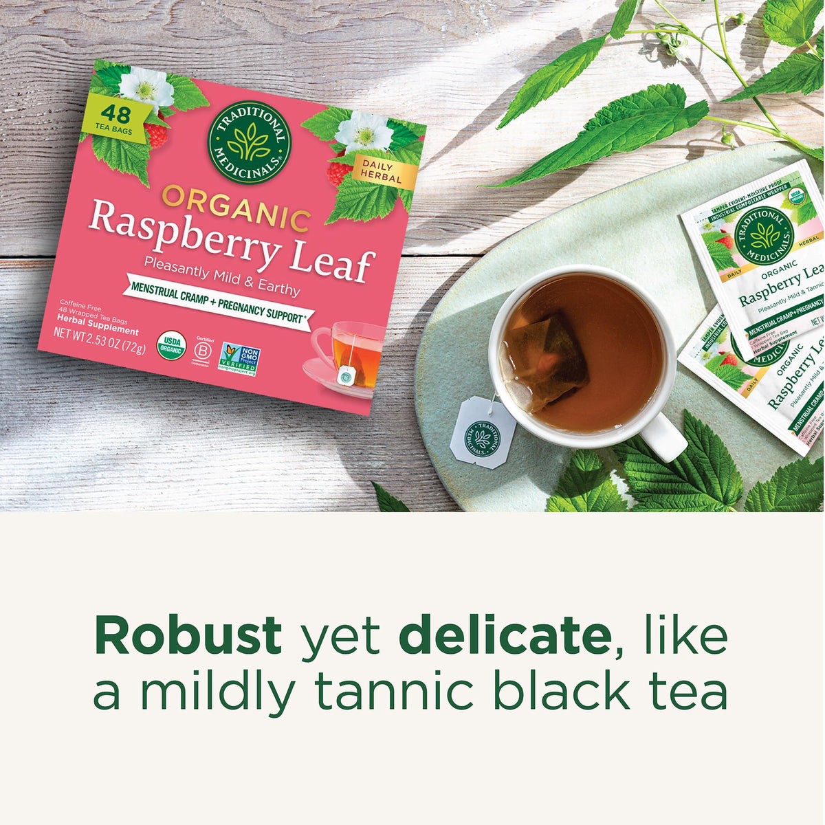 Traditional Medicinals compostable tea bags support eco-friendly tea rituals.