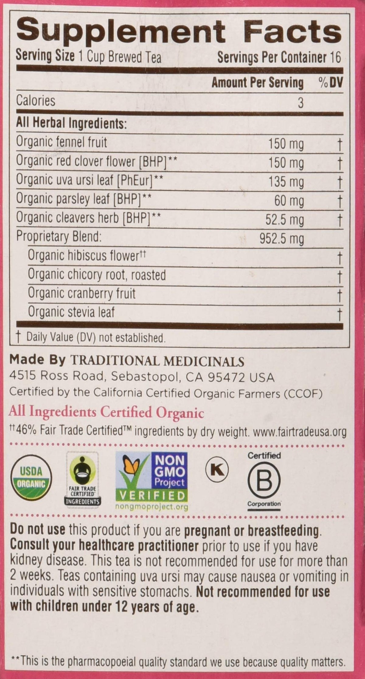 Traditional Medicinals Cranberry Tea brew steeping to release fruity notes.