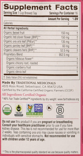 Traditional Medicinals Cranberry Tea brew steeping to release fruity notes.