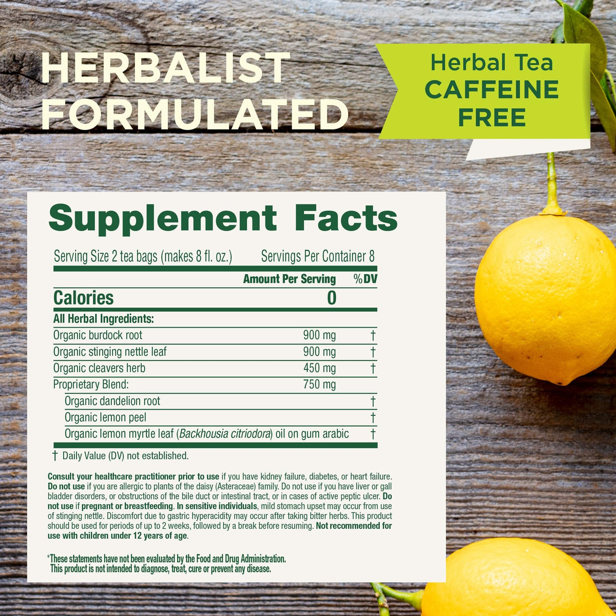 Traditional Medicinals Everyday Detox Lemon tea steeping in cup