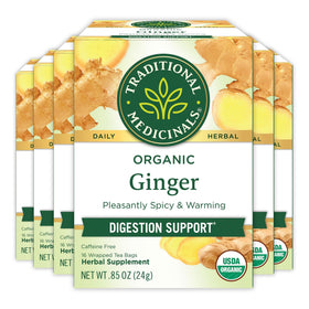 Traditional Medicinals Ginger Tea bag for a cozy, digestion-friendly moment