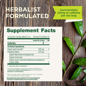 Traditional Medicinals Green Tea Lemongrass green tea leaves closeup for fresh preparation