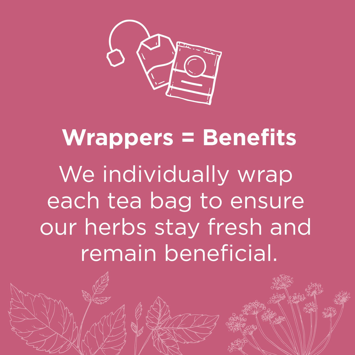 Traditional Medicinals organic certifications badges on raspberry leaf tea packaging.