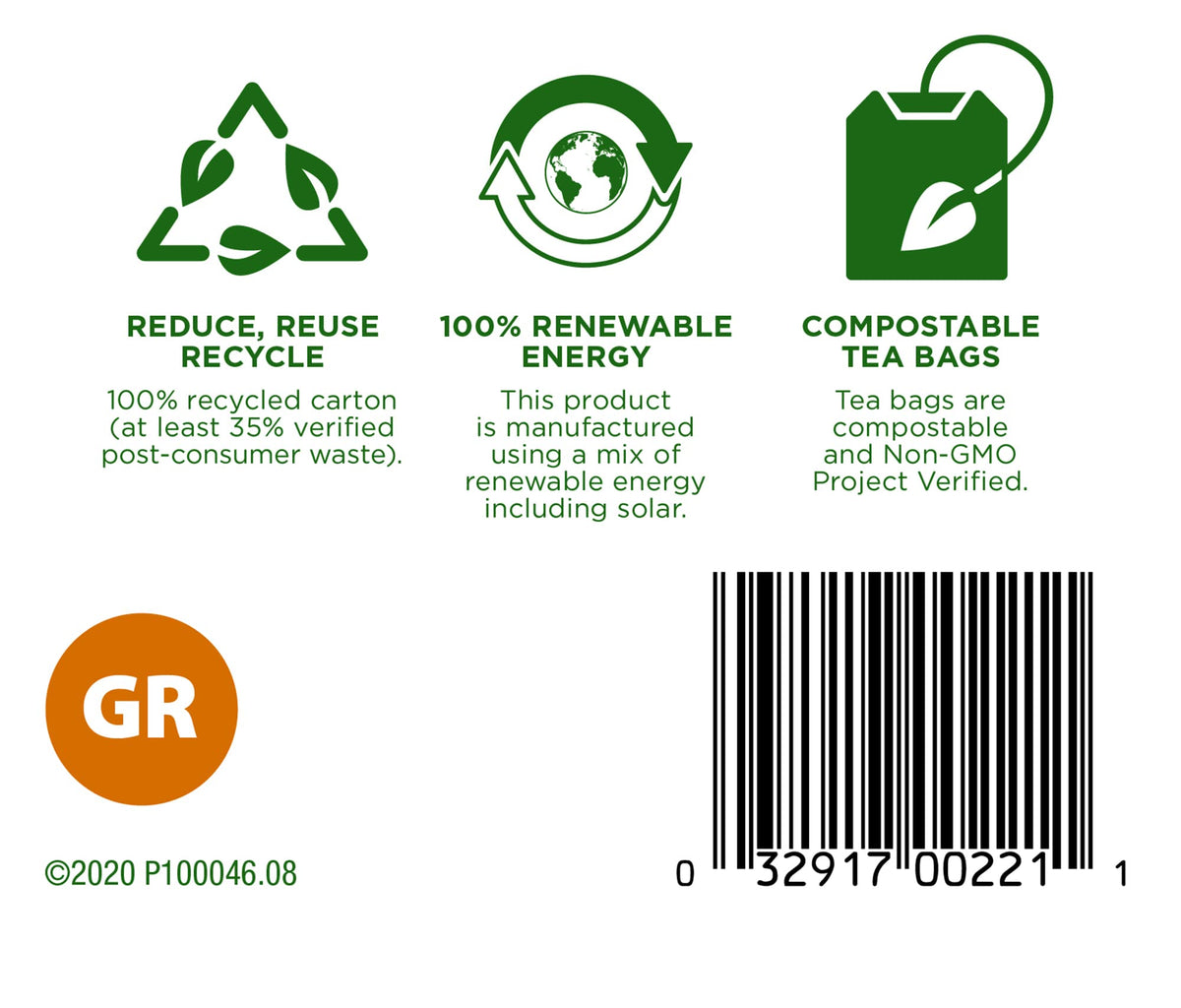 Label of Traditional Medicinals Organic Gas Relief Chamomile Mint Tea highlighting organic herbs.