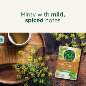 Traditional Medicinals Organic Peppermint Leaves showcase fresh notes aiding gentle digestion.