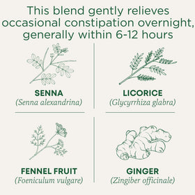 Traditional Medicinals Organic Senna leaf tea highlights natural bowel support.